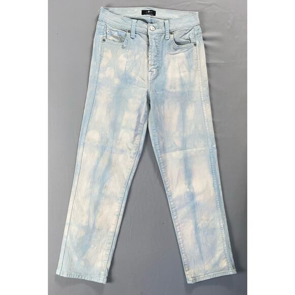 7 For All Mankind 'High Waist Cropped Straight' Lightweight Stretch Jeans. 26. - Picture 1 of 5